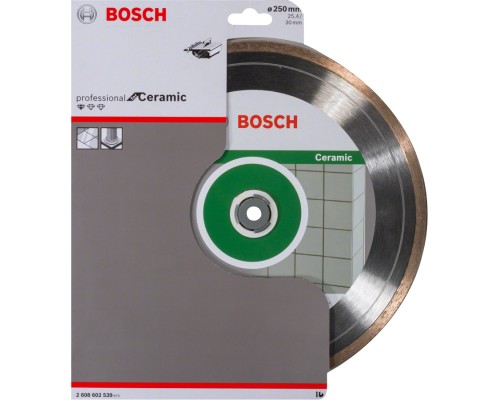 Диск пильний Bosch алмазний Standard for Ceramic, 250 мм, 25.4-30мм, 1.6мм, 7мм (2.608.602.539)