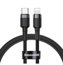 Дата кабель USB-C to Lightning 1.0m 18W 2.1A Cafule Black-Grey Baseus (CATLKLF-G1)
