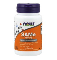 Амінокислота Now Foods SAM-e (S-Аденозилметіонін) 400 мг, 30 таблеток (NF0139)