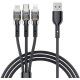 Дата кабель USB 2.0 AM to Lightning + Micro 5P + Type-C PD-B94th Black Proda (PD-B94th-BK)