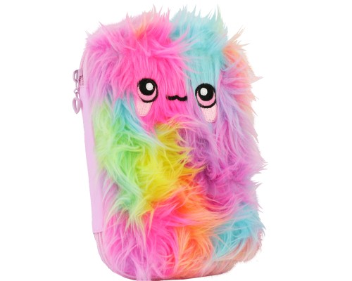 Пенал Cool For School 1 відділення з плюшем та аплікацією Веселка (CF6549-light)