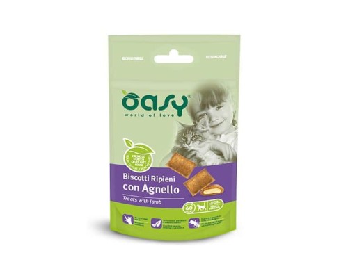 Ласощі для котів OASY TREATS з ягням 60 г (8053017346328)