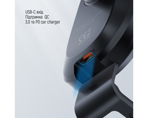 Універсальний автотримач ColorWay Dashboard Car Wireless Charger 15W Black (CW-CHAW037Q-BK)