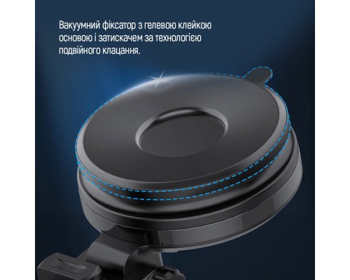 Універсальний автотримач ColorWay Dashboard Car Wireless Charger 15W Black (CW-CHAW037Q-BK)