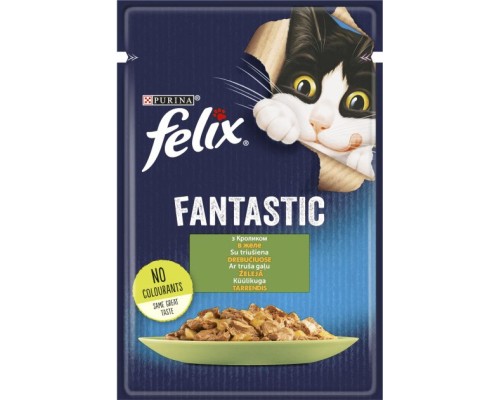 Вологий корм для кішок Purina Felix Fantastic з кроликом у желе 85 г (7613039835500)