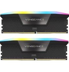 Модуль пам'яті для комп'ютера DDR5 64GB (2x32GB) 6000 MHz Vengeance RGB Black Corsair (CMH64GX5M2B6000C30)