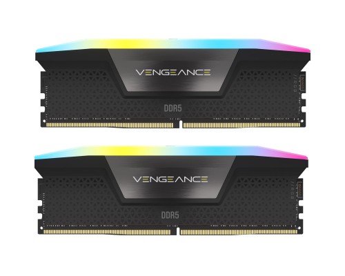 Модуль пам'яті для комп'ютера DDR5 64GB (2x32GB) 6000 MHz Vengeance RGB Black Corsair (CMH64GX5M2B6000C30)