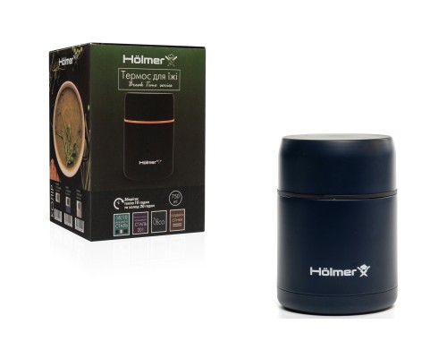 Термос Hölmer Break Time Харчовий 750 мл Темно-синій (TF-00750-DB Break Time)