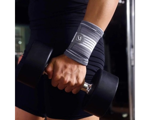 Фіксатор кисті LiveUp Wrist Support LS5672-SM сірий, білий S/M (6951376182286)