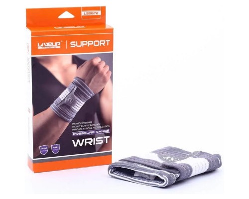 Фіксатор кисті LiveUp Wrist Support LS5672-SM сірий, білий S/M (6951376182286)