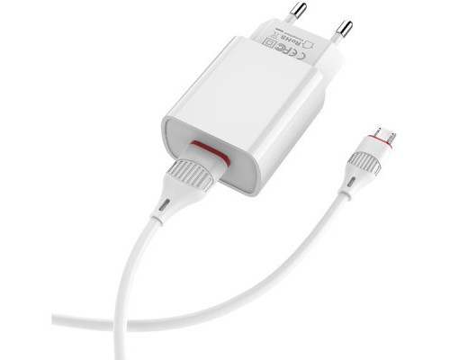Зарядний пристрій BOROFONE BA20A Sharp charger set (Lightning) White (BA20AMW)