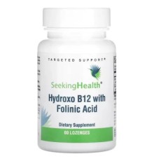 Вітамін Seeking Health Вітамін B12 та Фолієва кислота, Hydroxo B12 With Folinic Acid, 60 жуватий (SKH-52043)