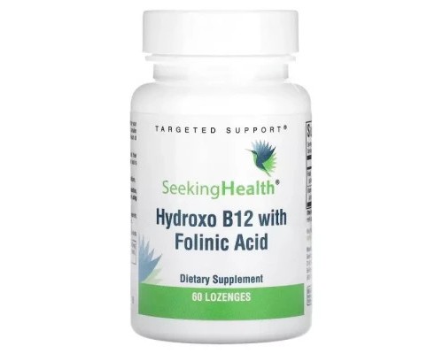 Вітамін Seeking Health Вітамін B12 та Фолієва кислота, Hydroxo B12 With Folinic Acid, 60 жуватий (SKH-52043)