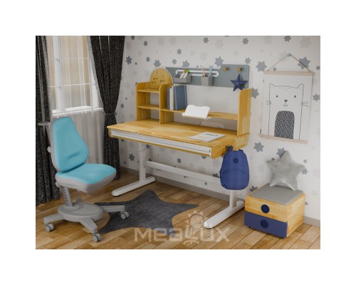 Парта з кріслом Mealux Timberdesk L (парта+кресло+тумба) (BD-690 L+ box BD 920-2 BL+Y-110 BLG)