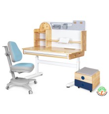 Парта з кріслом Mealux Timberdesk L (парта+кресло+тумба) (BD-690 L+ box BD 920-2 BL+Y-110 BLG)