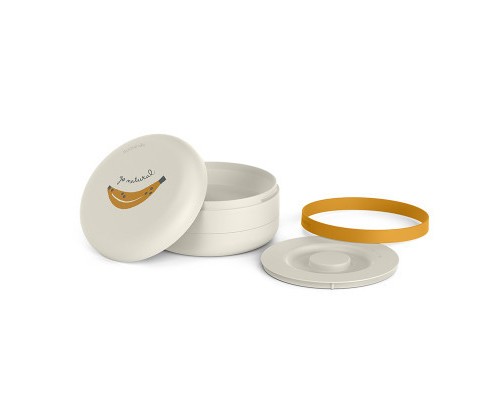 Набір дитячого посуду Suavinex Go natural комбінованих тарілок білий, жовтий банан (308051)