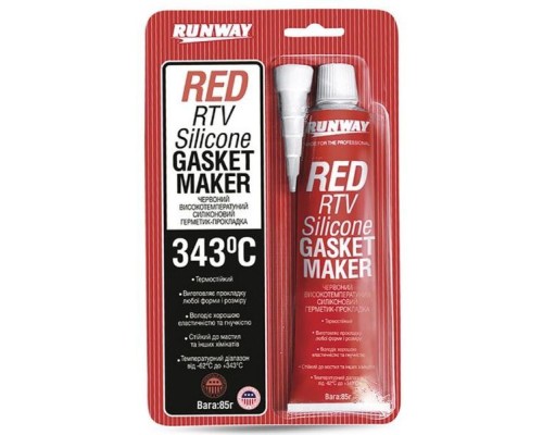 Герметик автомобільний Runway Red RTV Silicone 85г (RW8500)