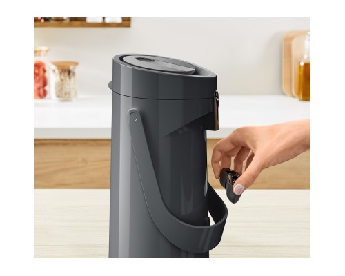 Термос Tefal Ponza Pump, 1.9л, пластик, скло, чорний (K3140114)