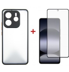 Чохол до мобільного телефона Dengos Kit Xiaomi Redmi Note 14 case Matte + glass (Black) (DG-KM-127)