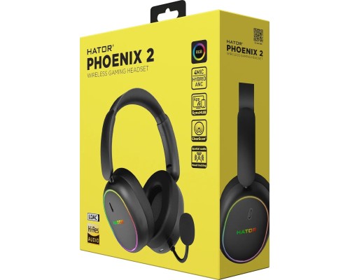 Навушники Hator Phoenix 2 Wireless Hi-Res SyncHUB connection Black (ESH40)