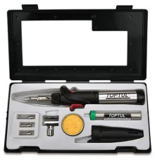 Газовий паяльник Toptul 150W з комплектом насадок 8шт. (EGAE0801)
