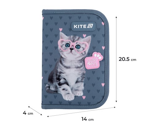 Пенал Kite 622-1 Studio Pets, 1 відділення, 2 відвороти (SP25-622-1)