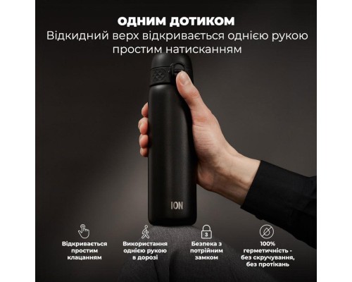 Пляшка для води ION8 OneTouch Vacuum Insulated 500 мл Black (I8TS500BLK)