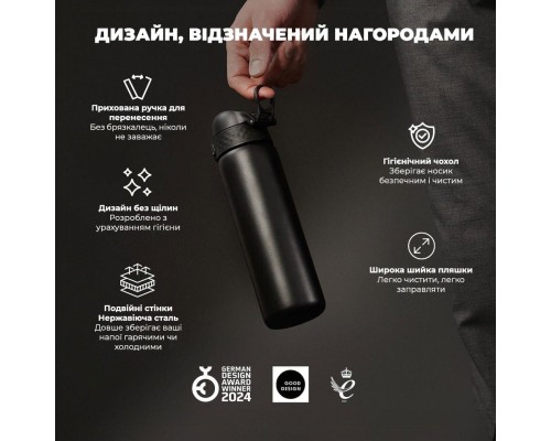 Пляшка для води ION8 OneTouch Vacuum Insulated 500 мл Black (I8TS500BLK)