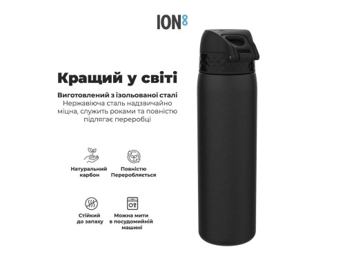 Пляшка для води ION8 OneTouch Vacuum Insulated 500 мл Black (I8TS500BLK)