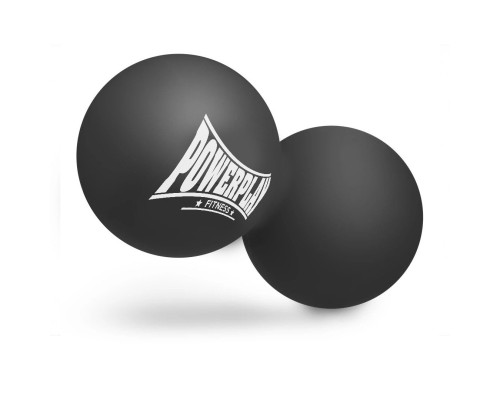 Масажний м'яч PowerPlay PP-4355 Silicone Lacrosse Peanut Ball (6.3х12.6см) Чорний (PP-4355_Black)
