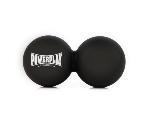 Масажний м'яч PowerPlay PP-4355 Silicone Lacrosse Peanut Ball (6.3х12.6см) Чорний (PP-4355_Black)