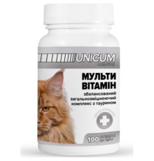 Вітаміни для котів Unicum PREMIUM мультивітамін 100 табл. (4820150201838)