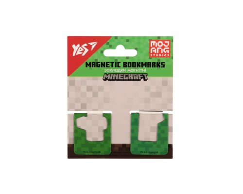 Закладки для книг Yes магнітні Minecraft, висікання, 2 шт (708397)