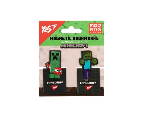 Закладки для книг Yes магнітні Minecraft, висікання, 2 шт (708397)