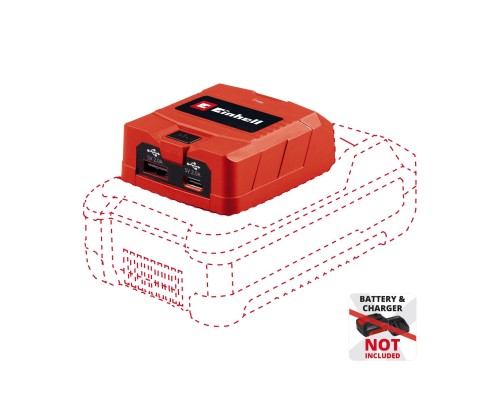 Адаптер Einhell USB акумуляторний TC-CP 18 Li USB A/C - Solo, PXC, 18В, Type-A/Type-C, 2A (4514148)
