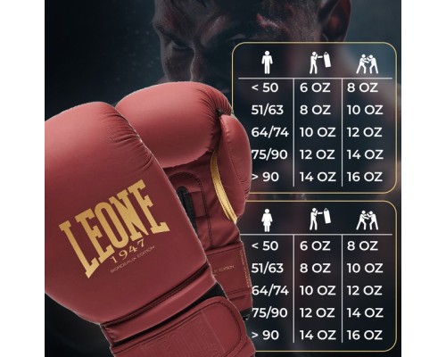 Боксерські рукавички Leone GN059X Bordeaux ED 10 унцій (GN059X_BORDEAUX_10oz)