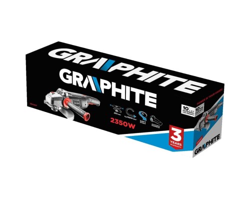Шліфувальна машина Graphite 230мм, 2350W, 6500об/хв, 4.85кг (59G207)