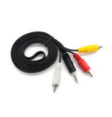 Кабель мультимедійний 3.5mm M to 3xRCA M 1.5m black Voltronic (YT-3.5(M)/3хRCA(M)-1.5Cu)