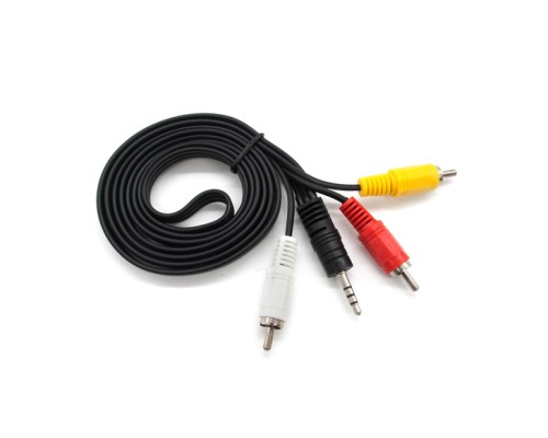 Кабель мультимедійний 3.5mm M to 3xRCA M 1.5m black Voltronic (YT-3.5(M)/3хRCA(M)-1.5Cu)