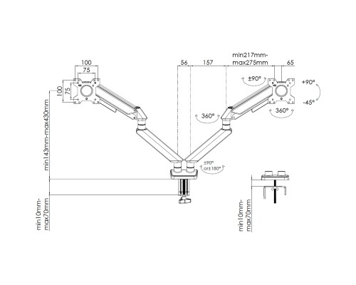 Кронштейн Anda Seat AD-W-A6D-2S-BB