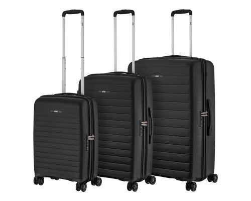 Набір валіз 2E Aero (L+M+S), чорні (2E-SPP-AERO-SET3-BK)