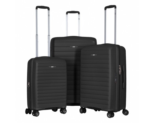 Набір валіз 2E Aero (L+M+S), чорні (2E-SPP-AERO-SET3-BK)