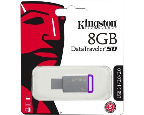 USB флеш накопичувач Kingston 8GB DT50 USB 3.1 (DT50/8GB) 