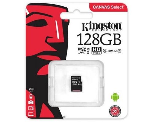 Карта пам'яті Kingston 128GB microSDXC class 10 UHS-I Canvas Select (SDCS/128GBSP) Карта пам'яті Kingston 128GB microSDXC class 10 UHS-I Canvas Select (SDCS/128GBSP)