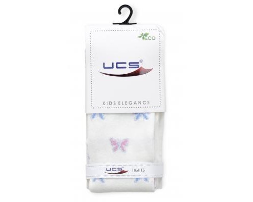 Колготки дитячі UCS Socks з метеликами (M0C0301-2110-3G-white)