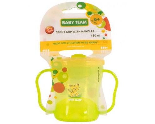 Поїльник-непроливайка Baby Team з ручками і складним носиком 180 мл (5002)