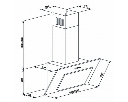Витяжка кухонна Eleyus VERTICAL 1000 50 BG