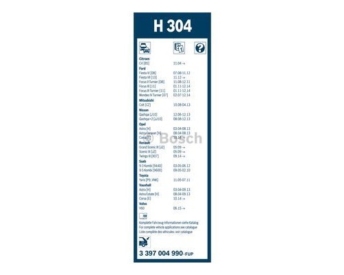 Щітка склоочисника Bosch 3 397 004 990