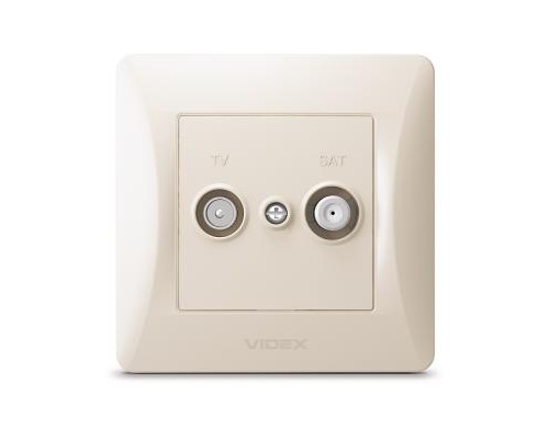 ТВ розетка Videx BINERA TV + SAT кінцева кремова (VF-BNSK2TVSATE-CR)