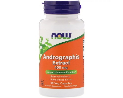 Трави Now Foods Екстракт Андрографіс 400мг, Andrographis Extract, 90 капсул (NOW-04591)